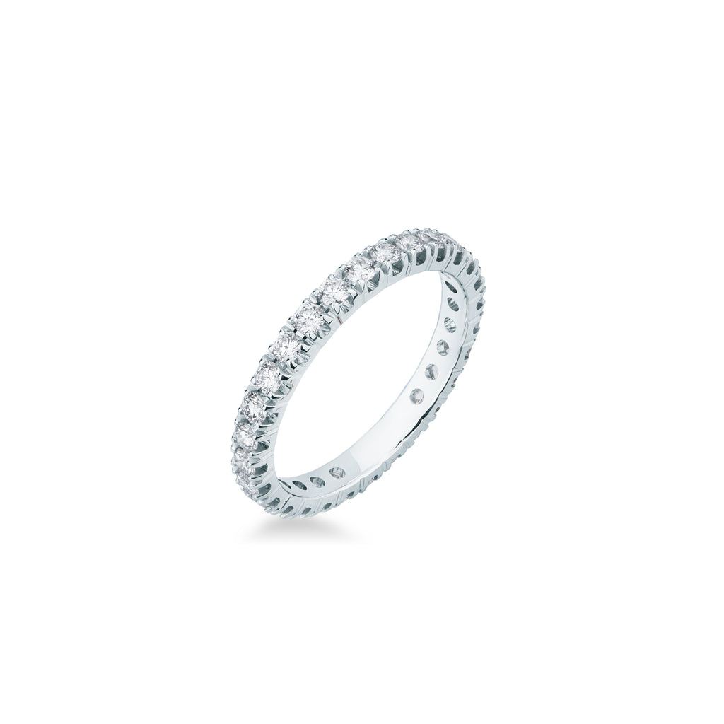 Anello girodito Mirco Visconti in oro bianco 18kt con diamanti 0,92 ct e interno forato