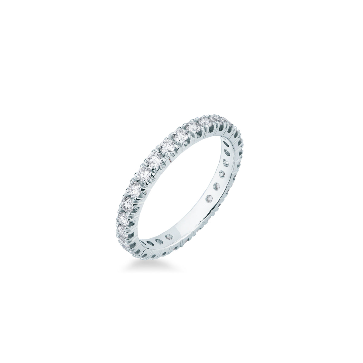 Anello girodito Mirco Visconti in oro bianco 18kt con diamanti 0,92 ct e interno forato