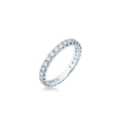Anello girodito Mirco Visconti in oro bianco 18kt con diamanti 0,92 ct e interno forato