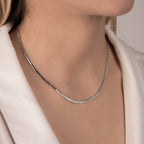 Girocollo Mirco Visconti Oro Bianco 18kt Diamanti 0,92ct indossato