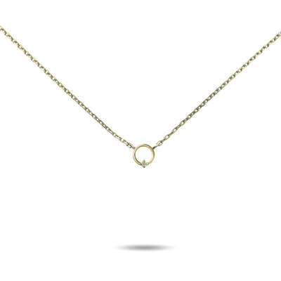 Collana Rubinia Filodamore Cerchio Oro Giallo 9kt con Diamante Bianco
