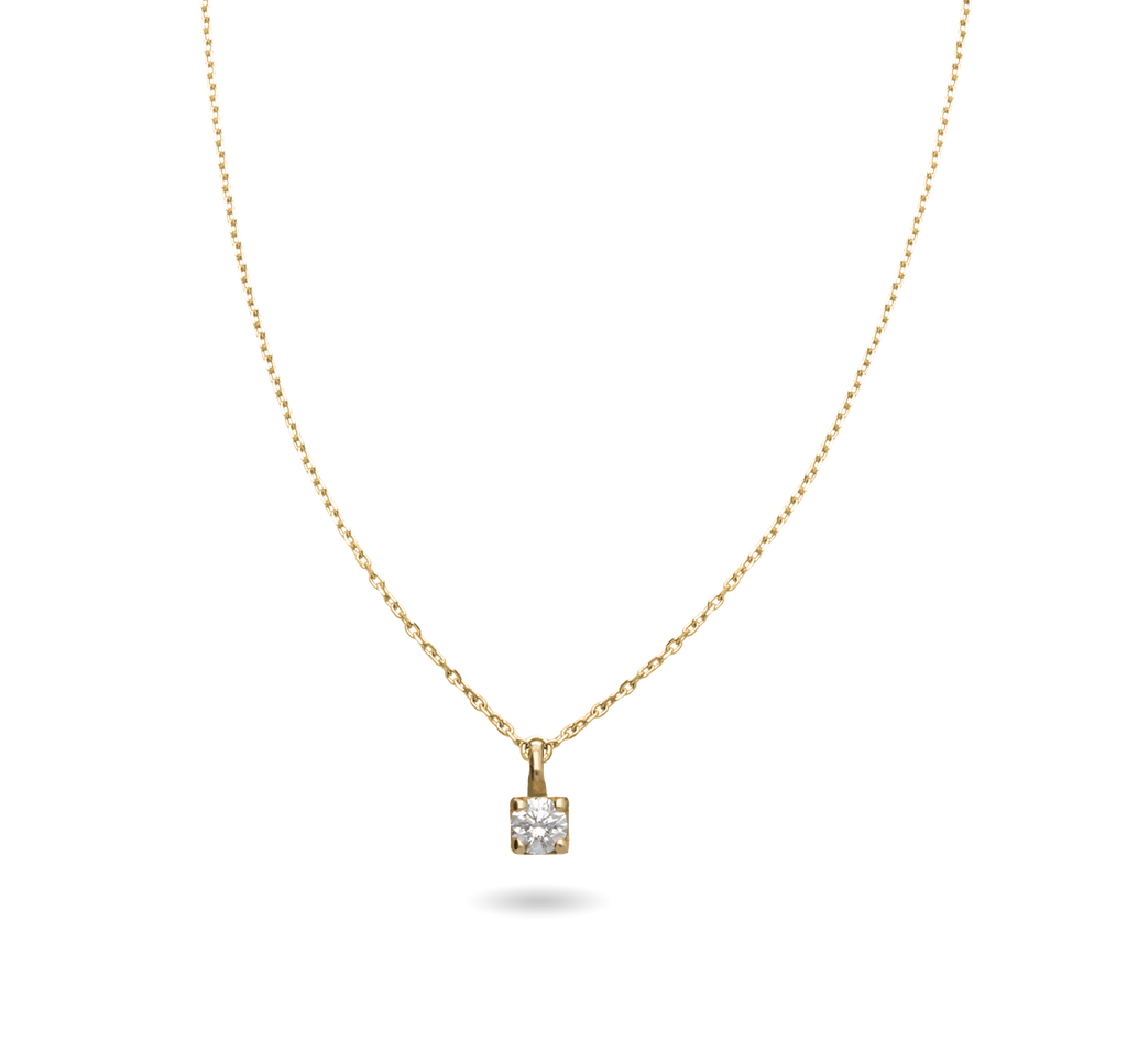 Collana Rubinia Filodamore Punto Luce Oro Giallo 9kt Diamante 0,08 ct