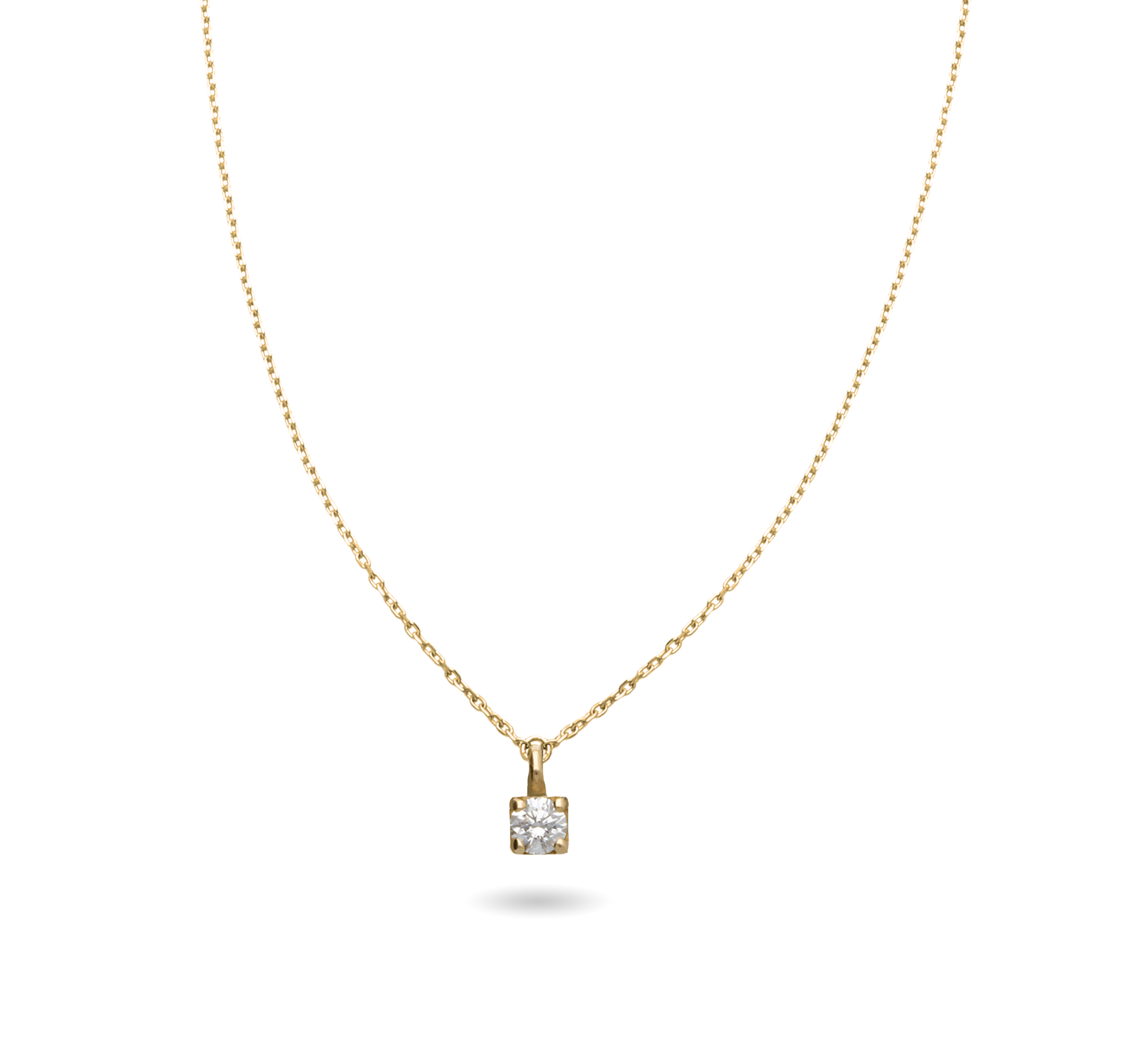 Collana Rubinia Filodamore Punto Luce Oro Giallo 9kt Diamante 0,08 ct