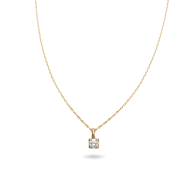 Collana Rubinia Filodamore Punto Luce Oro Giallo 9kt Diamante 0,08 ct