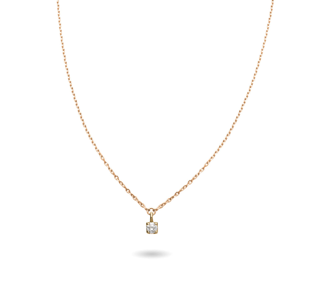Collana Rubinia Filodamore Punto Luce Oro Giallo 9kt Diamante 0,08 ct