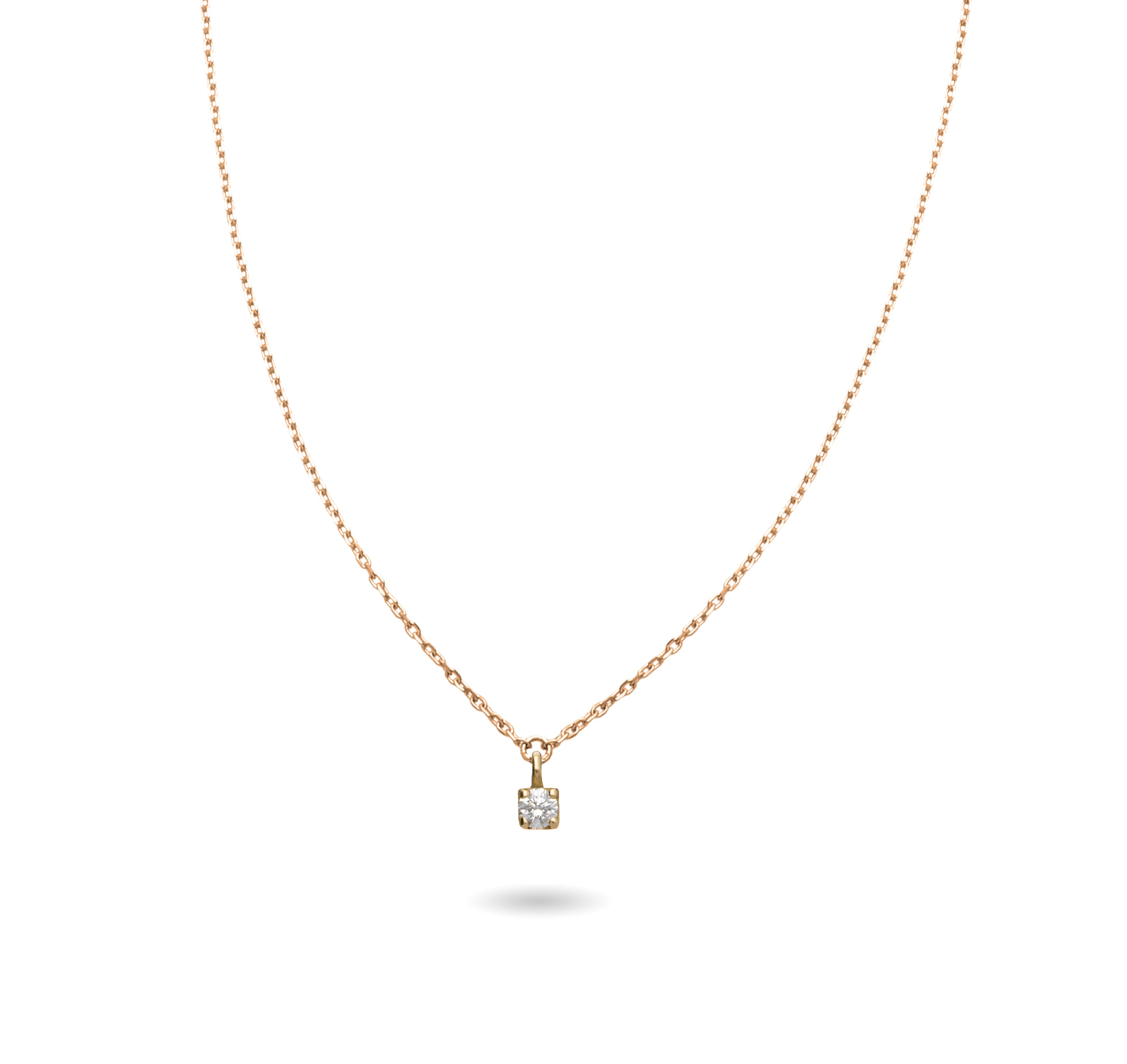Collana Rubinia Filodamore Punto Luce Oro Giallo 9kt Diamante 0,08 ct