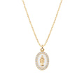 Collana Amen Mini Medaglia Miracolosa Bianco Perla Argento 925 Dorato