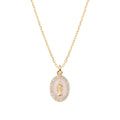 Collana Amen Mini Medaglia Miracolosa Rosa Perla Argento 925 Dorato