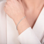 Bracciale tennis Mirco Visconti in oro bianco con diamanti 1,19 ct indossato al polso