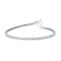 Bracciale tennis Mirco Visconti in oro bianco 18kt con diamanti 1,19 ct a griffe quadra, chiusura a scatola aperta con due sicure laterali