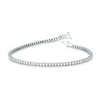 Bracciale tennis Mirco Visconti in oro bianco 18kt con diamanti 1,19 ct a griffe quadra, chiusura a scatola aperta con due sicure laterali