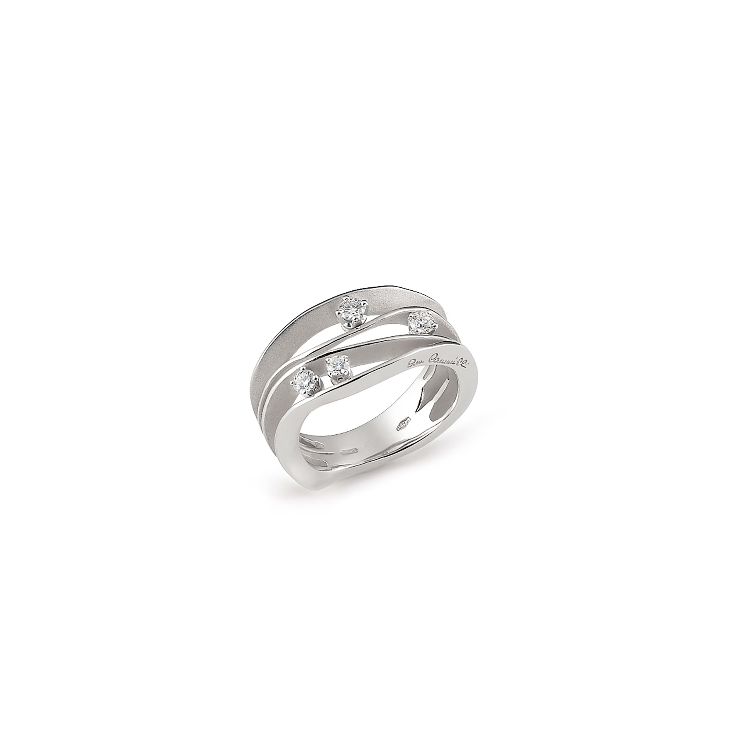 Anello Annamaria Cammilli Dune Oro Bianco 18kt e Diamanti