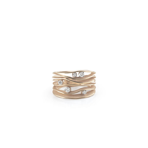 Anello Annamaria Cammilli Dune Oro Natural Beige con Diamanti