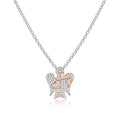 Collana Roberto Giannotti angelo con zirconi bianchi e cuori in argento rosato - packshot ufficiale
