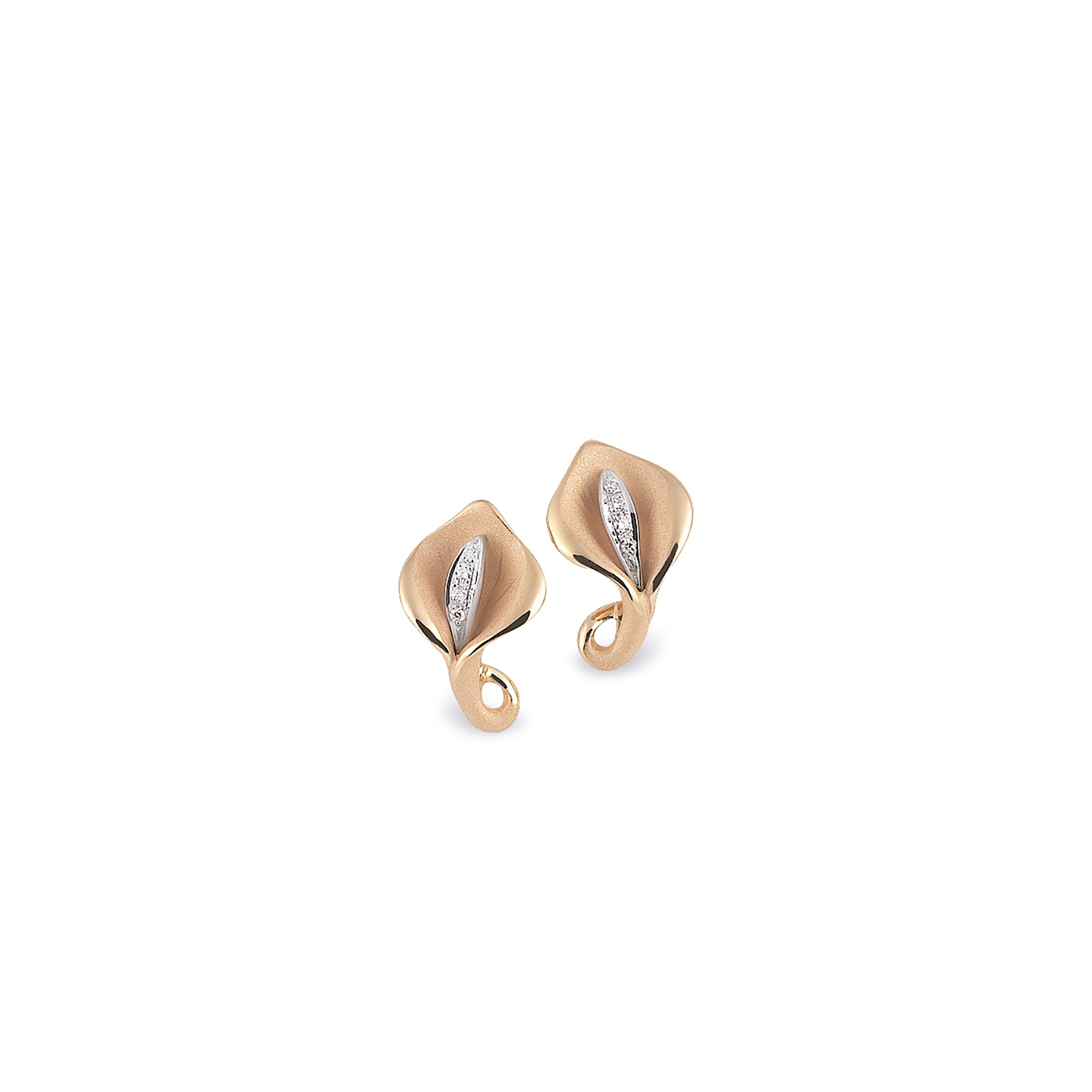 Orecchini Annamaria Cammilli Calla oro arancio apricot con diamanti