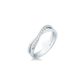 Anello Mirco Visconti Incrocio Fascia Sottile Oro Bianco 18kt Diamanti 0,08ct