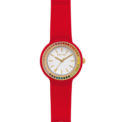 Orologio Hip Hop Hero.DOT Bezel Glam Crystal Red Cassa 34mm