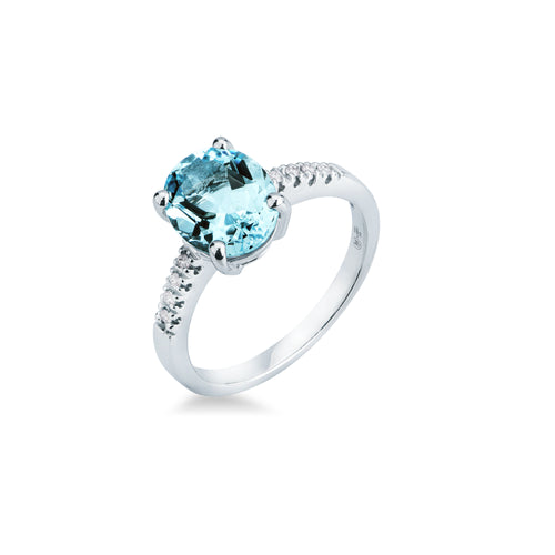 Anello Mirco Visconti Oro 18kt Acquamarina e Diamanti