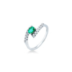 Anello Mirco Visconti Oro Bianco 18kt Smeraldo 0,33 ct e Diamanti