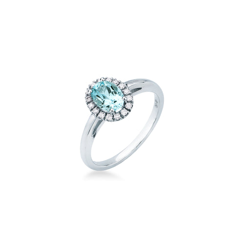 Anello Mirco Visconti Oro 18kt Acquamarina e Diamanti