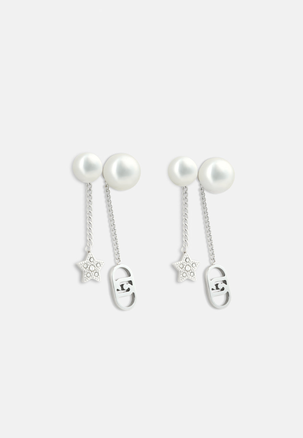 Orecchini Liu Jo Acciaio Fashion Stella e Logo Pendenti - vista 2