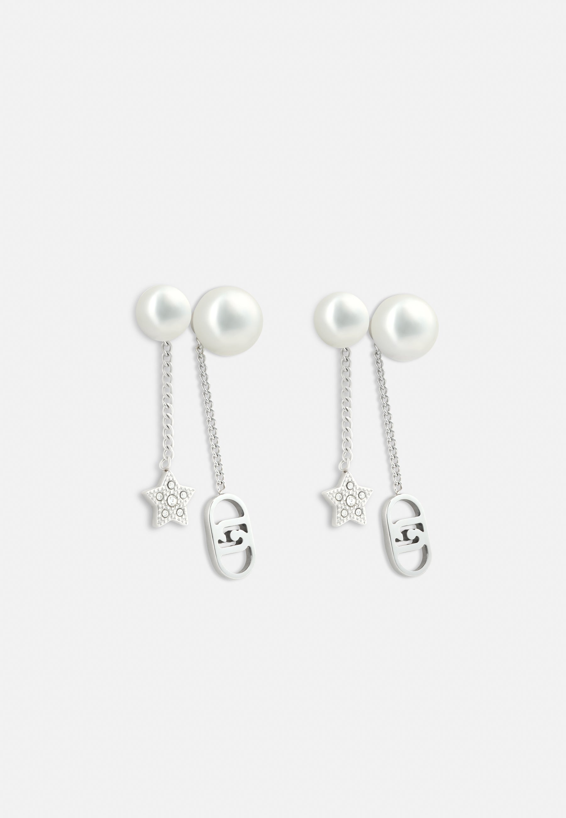 Orecchini Liu Jo Acciaio Fashion Stella e Logo Pendenti - vista 2