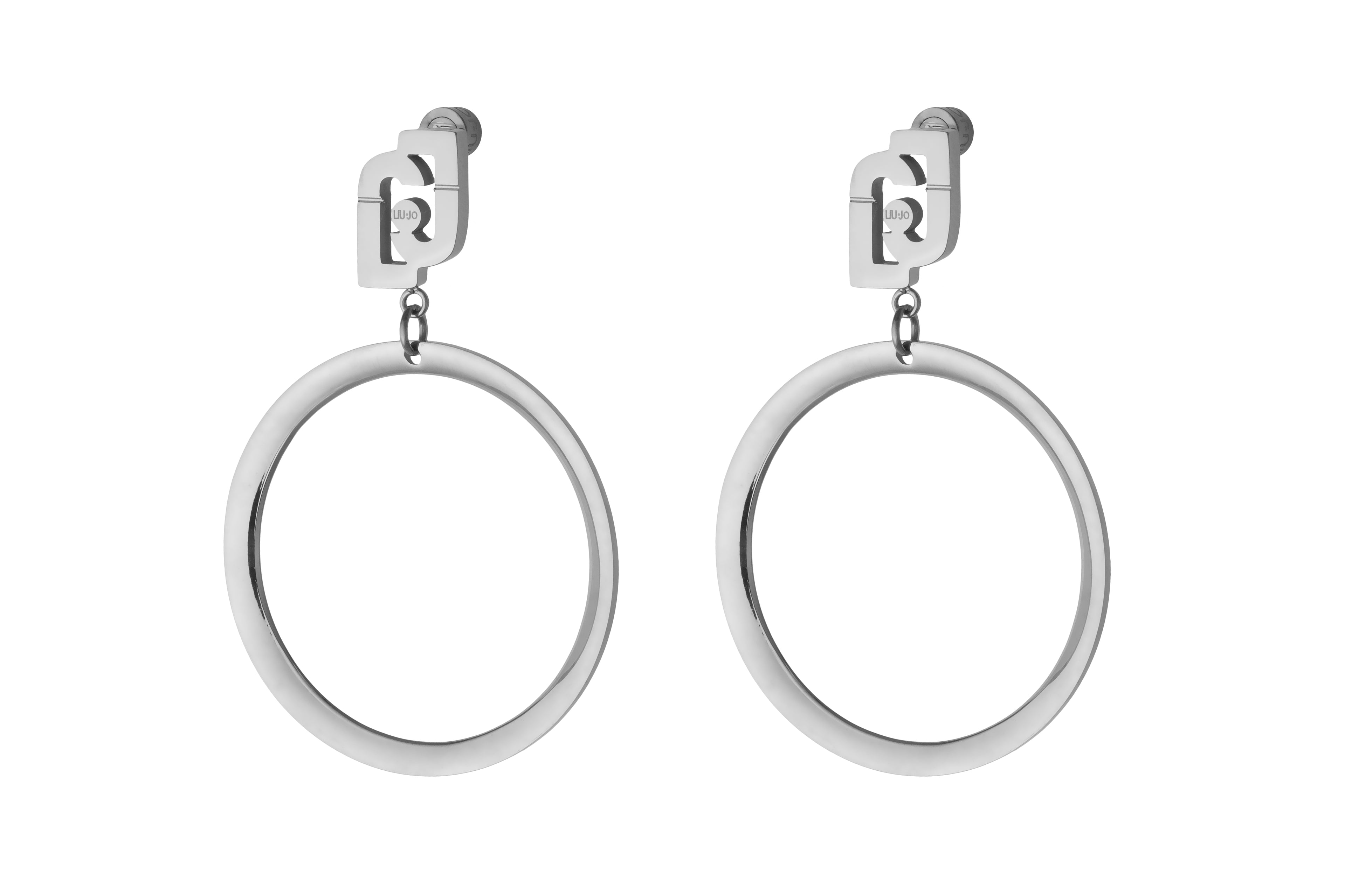 Orecchini Liu Jo Essential Acciaio con Logo e Cerchio - packshot ufficiale