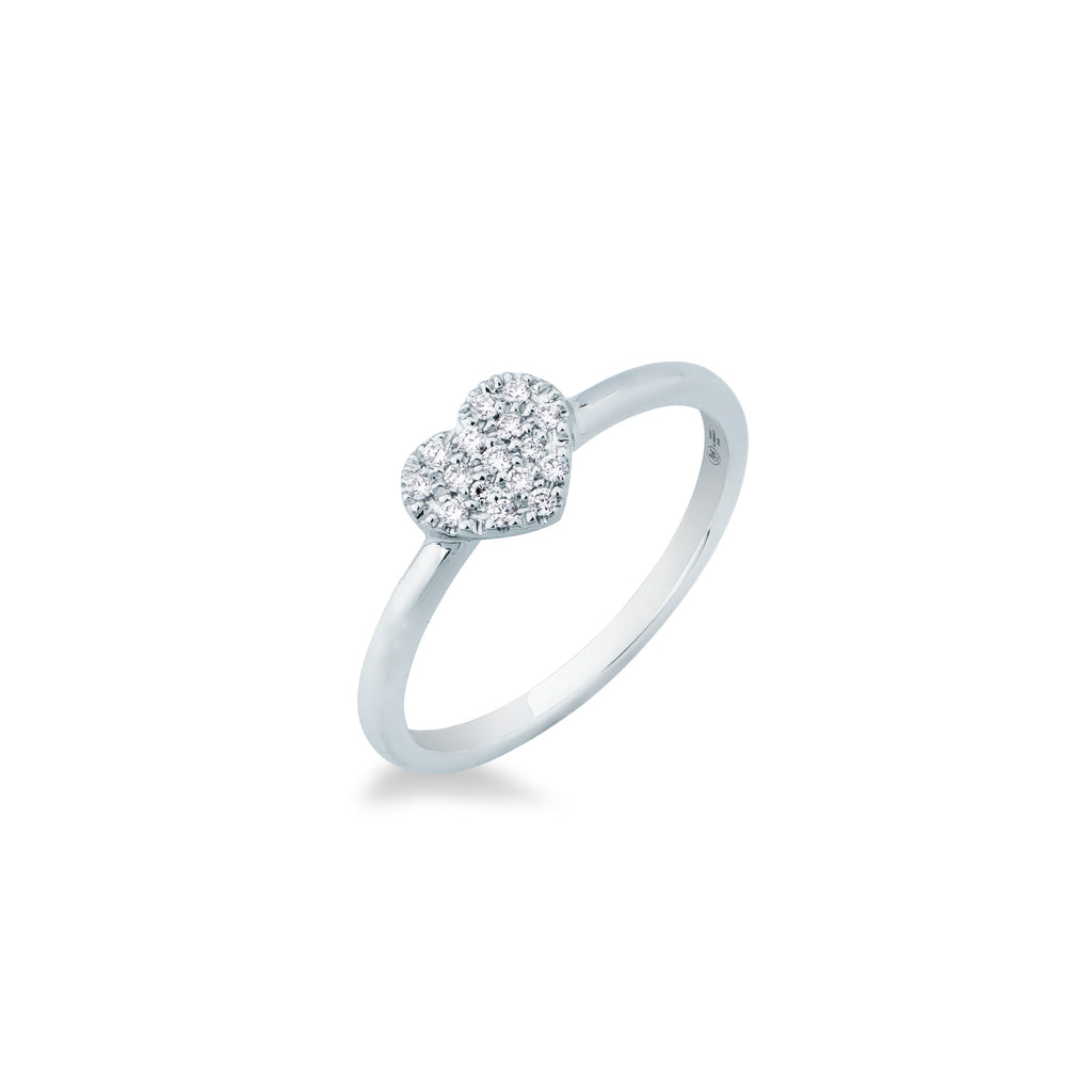 Anello Mirco Visconti Cuore Pavé Oro Bianco 18kt Diamanti