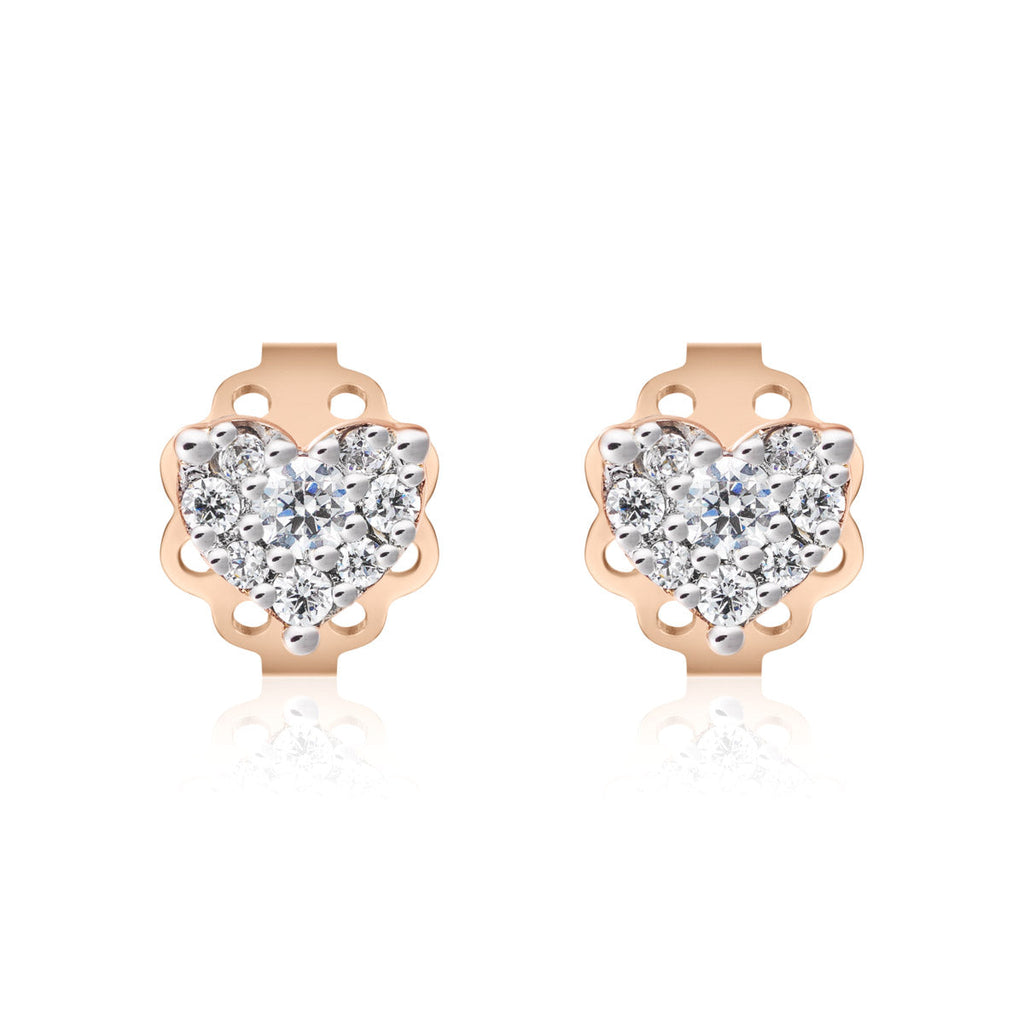 Orecchini Cuore Oro Rosa e Diamanti Roberto Giannotti - packshot ufficiale