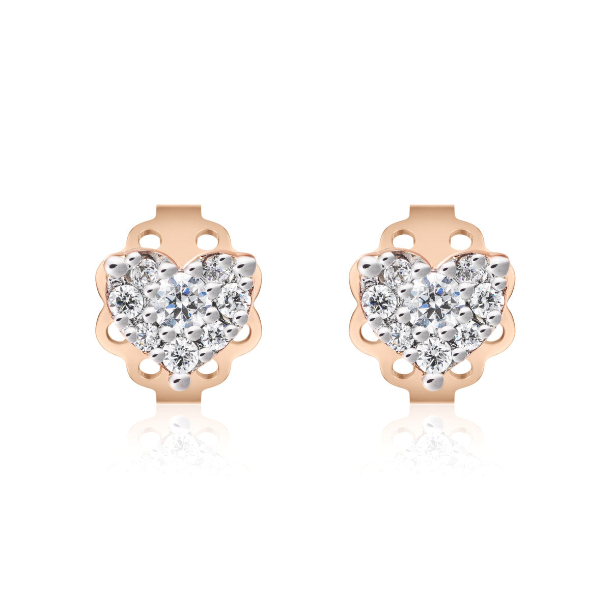 Orecchini Cuore Oro Rosa e Diamanti Roberto Giannotti - packshot ufficiale
