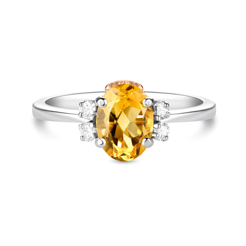 Anello Roberto Giannotti Luce degli Angeli Oro Bianco e Quarzo Citrino - packshot ufficiale