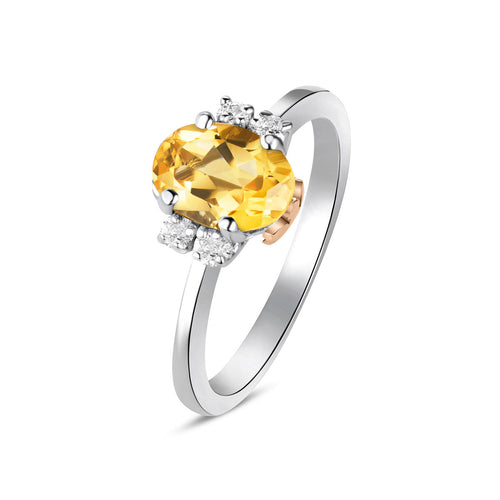Anello Roberto Giannotti Luce degli Angeli Oro Bianco e Quarzo Citrino - vista 2