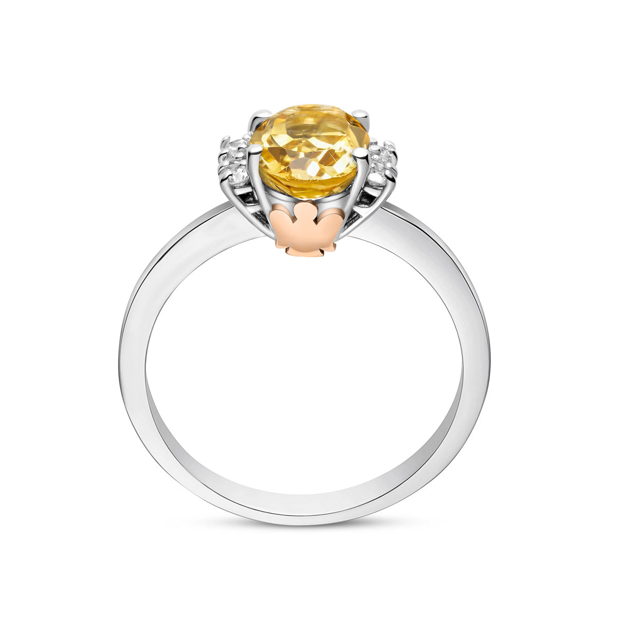 Anello Roberto Giannotti Luce degli Angeli Oro Bianco e Quarzo Citrino - vista 3