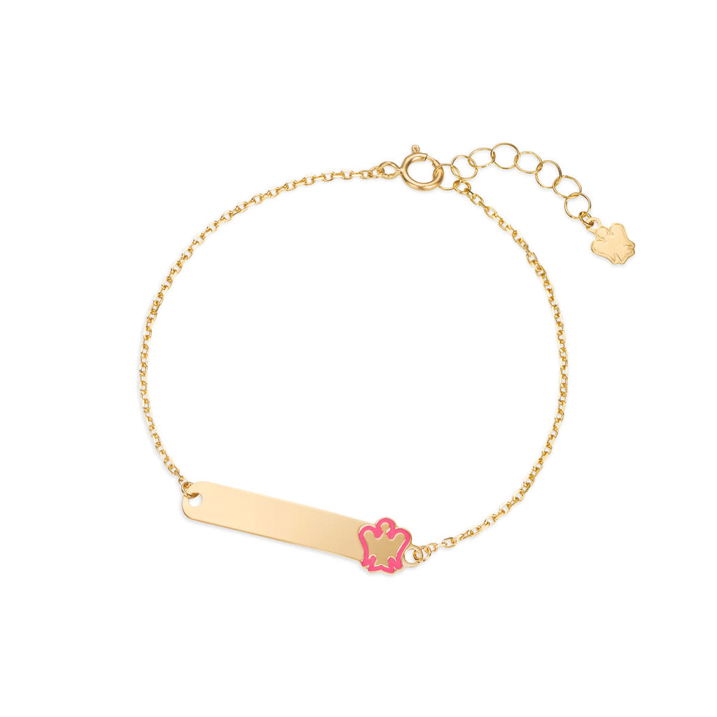 Bracciale Oro 9kt Roberto Giannotti Targhetta Angelo Rosa - packshot ufficiale