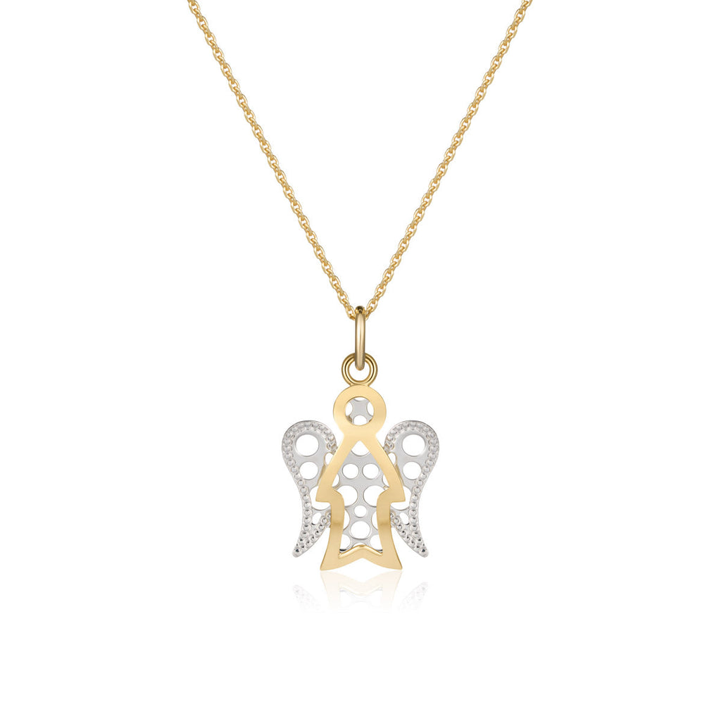 Ciondolo Roberto Giannotti angelo bicolore in oro bianco e oro giallo 9kt - packshot ufficiale