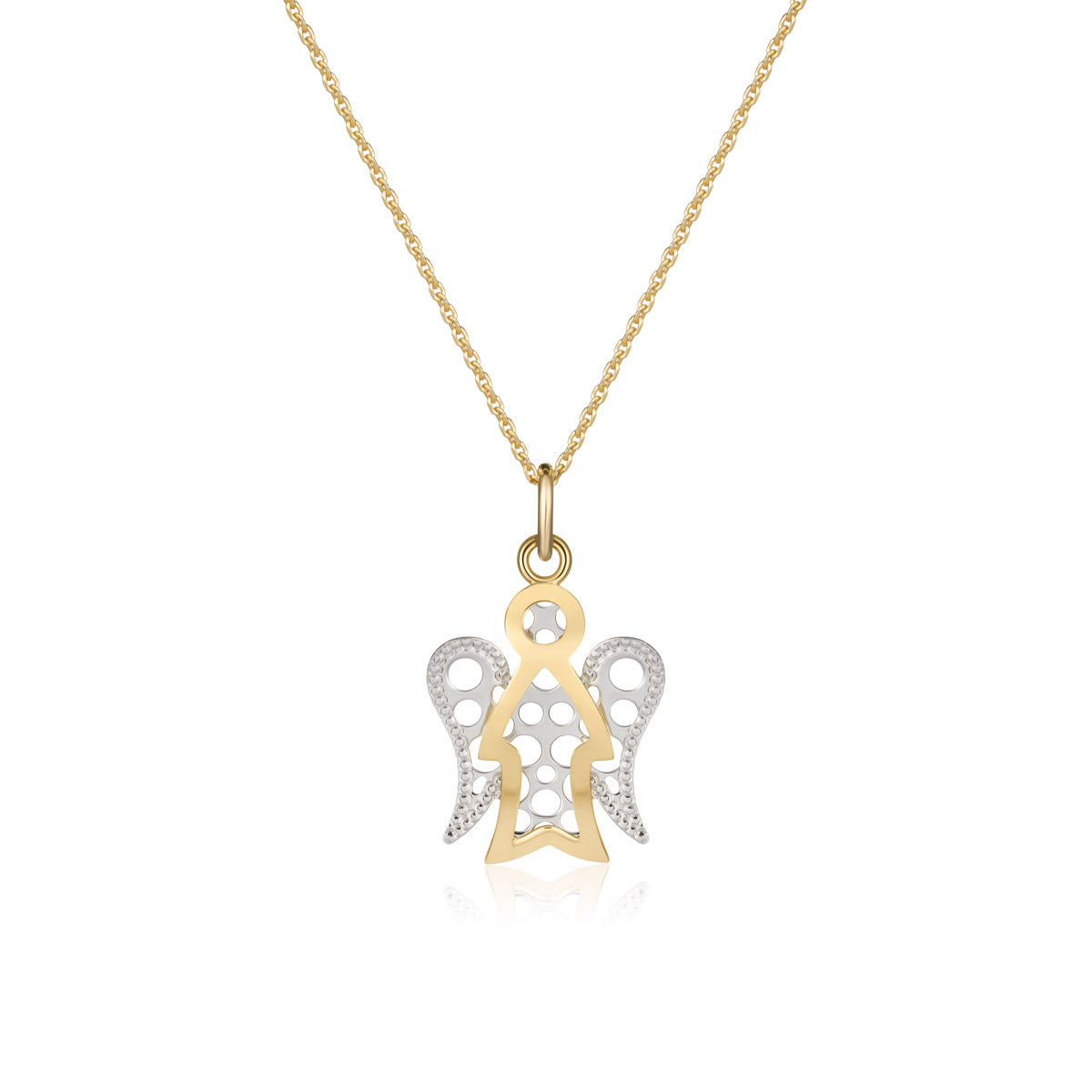 Ciondolo Roberto Giannotti angelo bicolore in oro bianco e oro giallo 9kt - packshot ufficiale