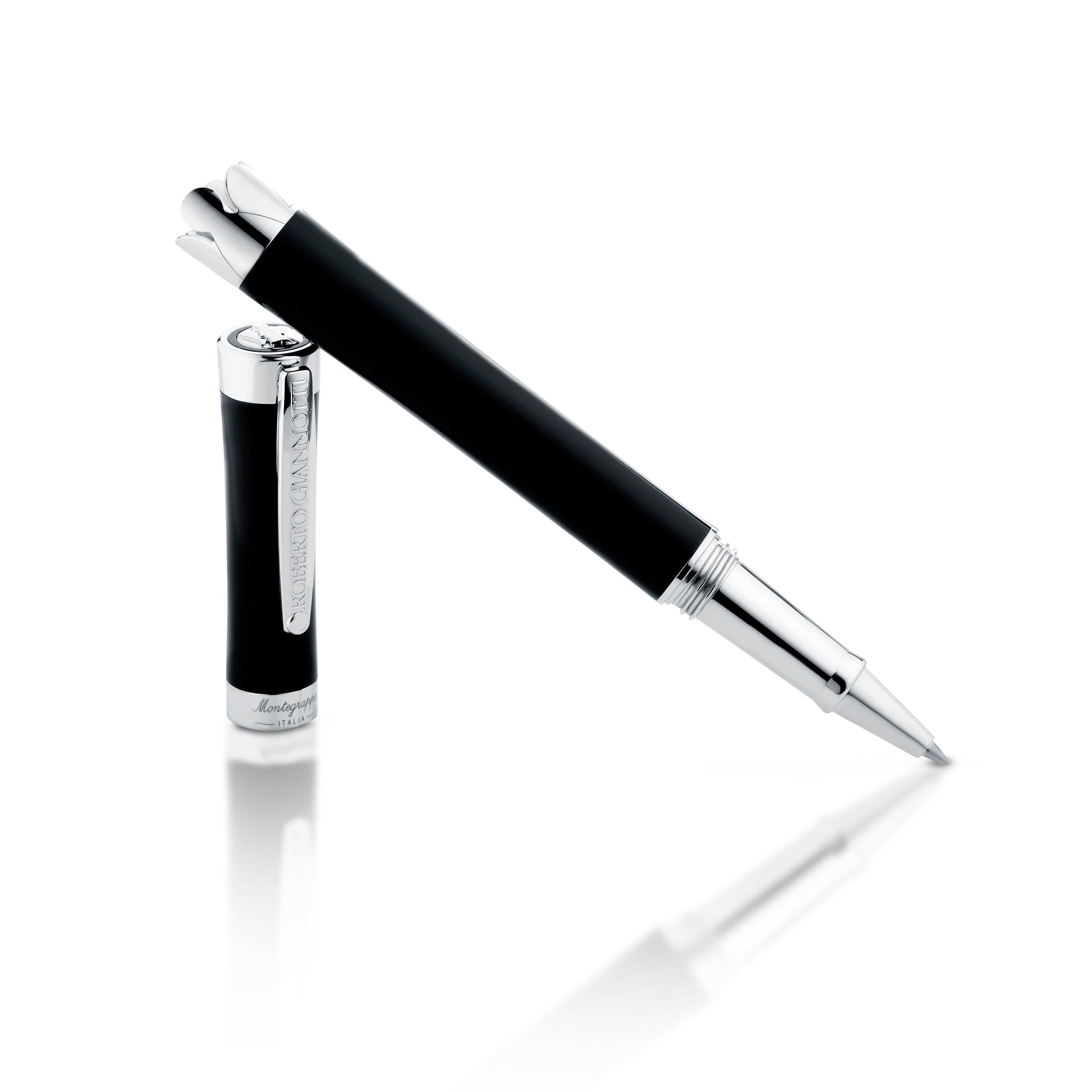 Penna Roller Roberto Giannotti Acrilico e Ottone Rodio - packshot ufficiale
