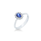 Anello Mirco Visconti Oro Bianco 18kt Zaffiro e Diamanti
