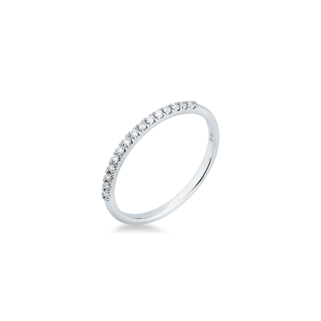 Anello riviera Mirco Visconti in oro bianco 18kt con diamanti 0,10 ct sulla parte frontale