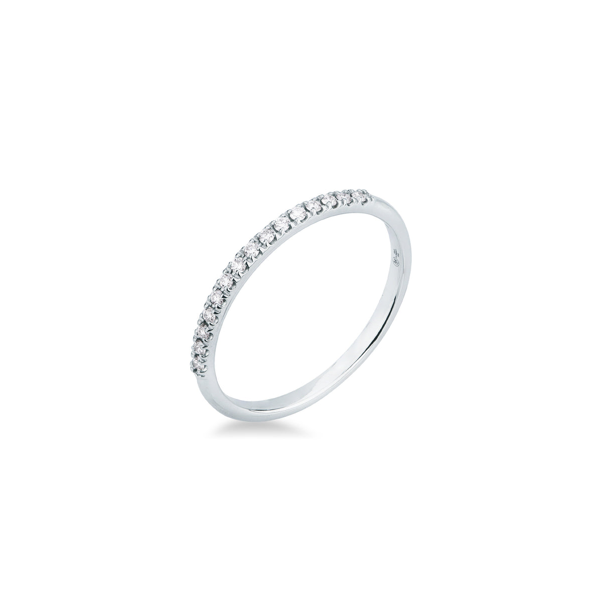 Anello riviera Mirco Visconti in oro bianco 18kt con diamanti 0,10 ct sulla parte frontale