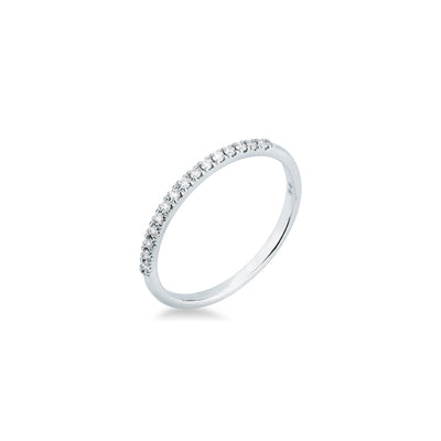 Anello riviera Mirco Visconti in oro bianco 18kt con diamanti 0,10 ct sulla parte frontale