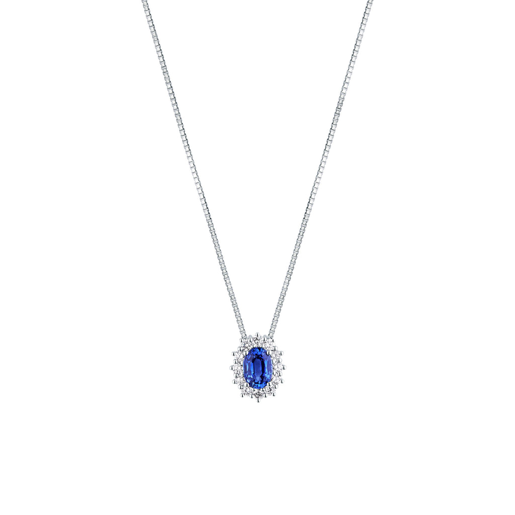 Girocollo Mirco Visconti Oro Bianco 18kt Zaffiro 0,79ct