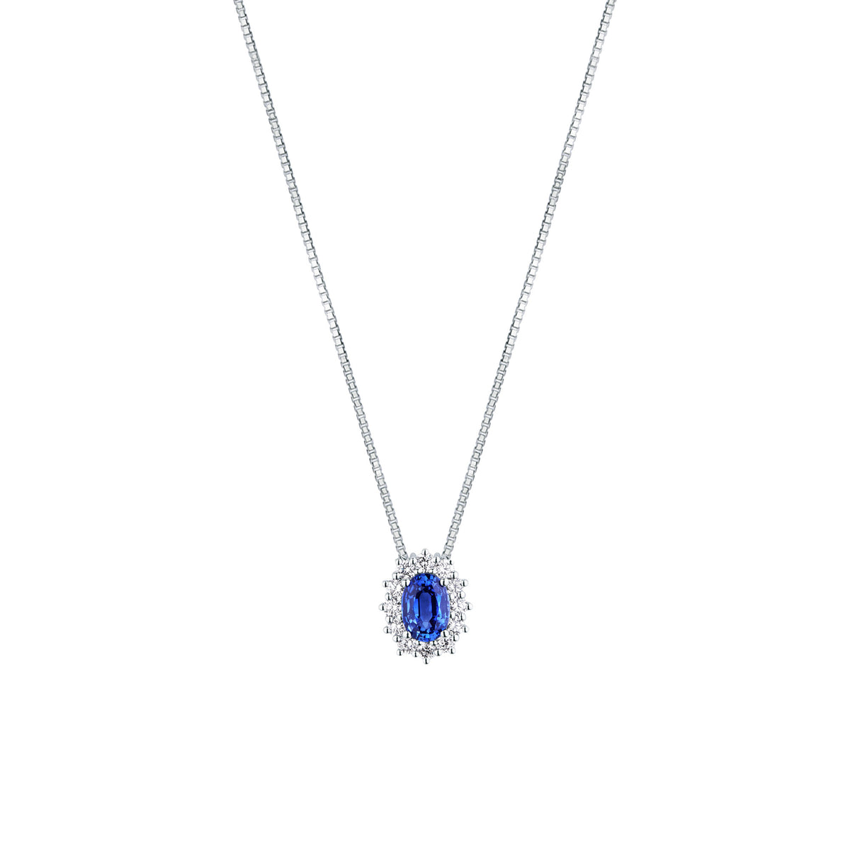 Girocollo Mirco Visconti Oro Bianco 18kt Zaffiro 0,79ct