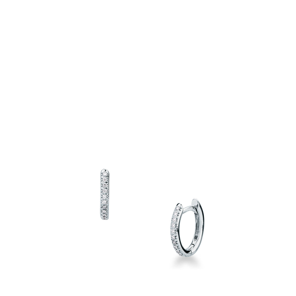 Orecchini Mirco Visconti Cerchietto Oro Bianco 18kt Diamanti 0,09 ct