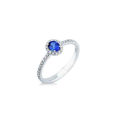 Anello Mirco Visconti Oro Bianco 18kt Zaffiro 0,48 ct e Diamanti