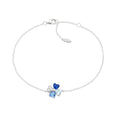 Bracciale Amen in argento con charm Quadricuore e zirconi blu