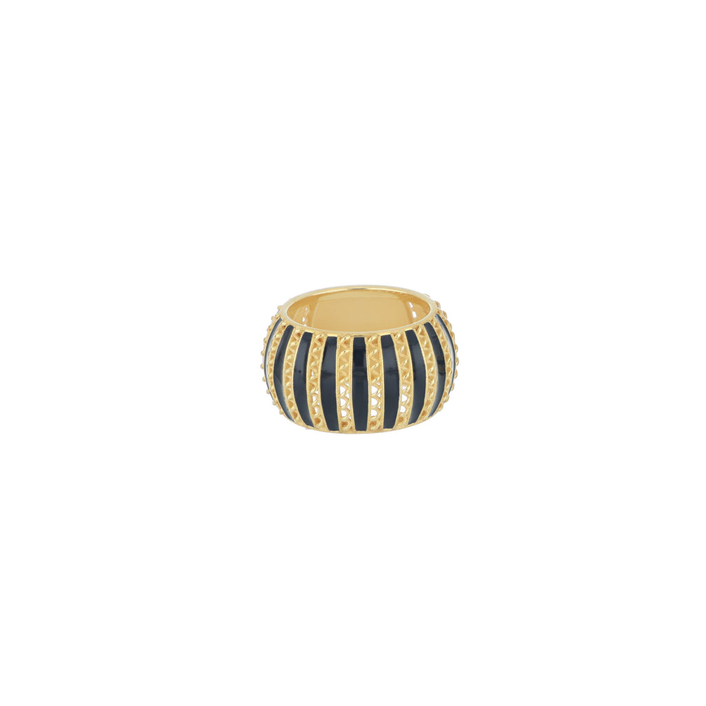 Anello Maman et Sophie Trame Fascia Alta Smalto Nero