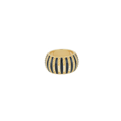 Anello Maman et Sophie Trame Fascia Alta Smalto Nero