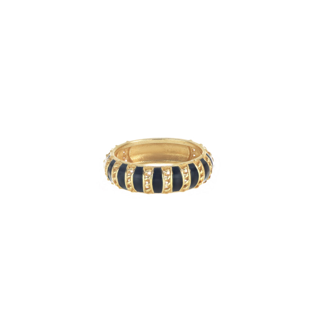Anello Maman et Sophie Trame Fascia Smalto Nero