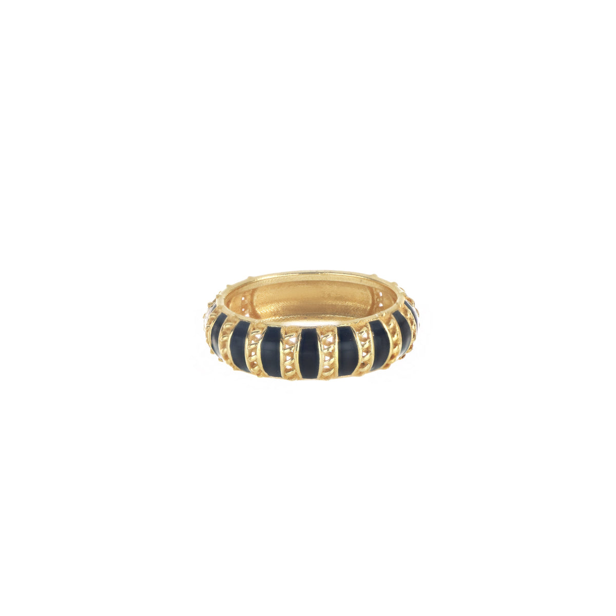 Anello Maman et Sophie Trame Fascia Smalto Nero